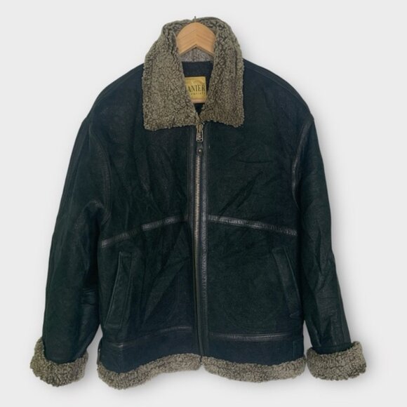 Danier Other - Vintage Danier Shearling Leather Aviator Bomber Jacket